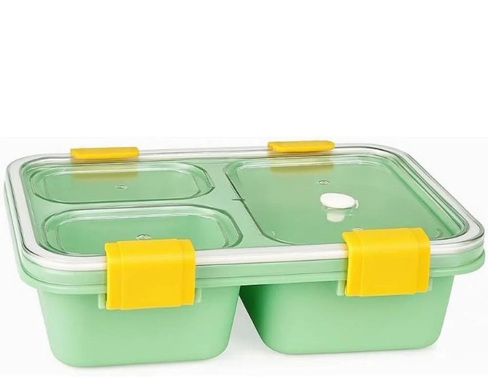 Lunch Box with 3 Compartments Leakproof, BPA-Free Food Storage Container with Spoon