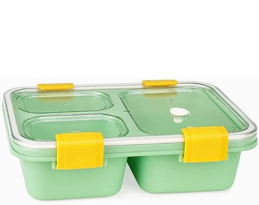 Lunch Box with 3 Compartments Leakproof, BPA-Free Food Storage Container with Spoon