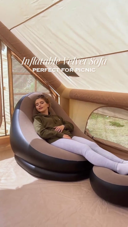 Inflatable Lounge Chair Inflatable Sofa Chair With Footrest Foldable Air Couch Sofa Air Sofa