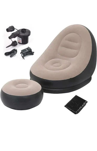 Inflatable Lounge Chair Inflatable Sofa Chair With Footrest Foldable Air Couch Sofa Air Sofa